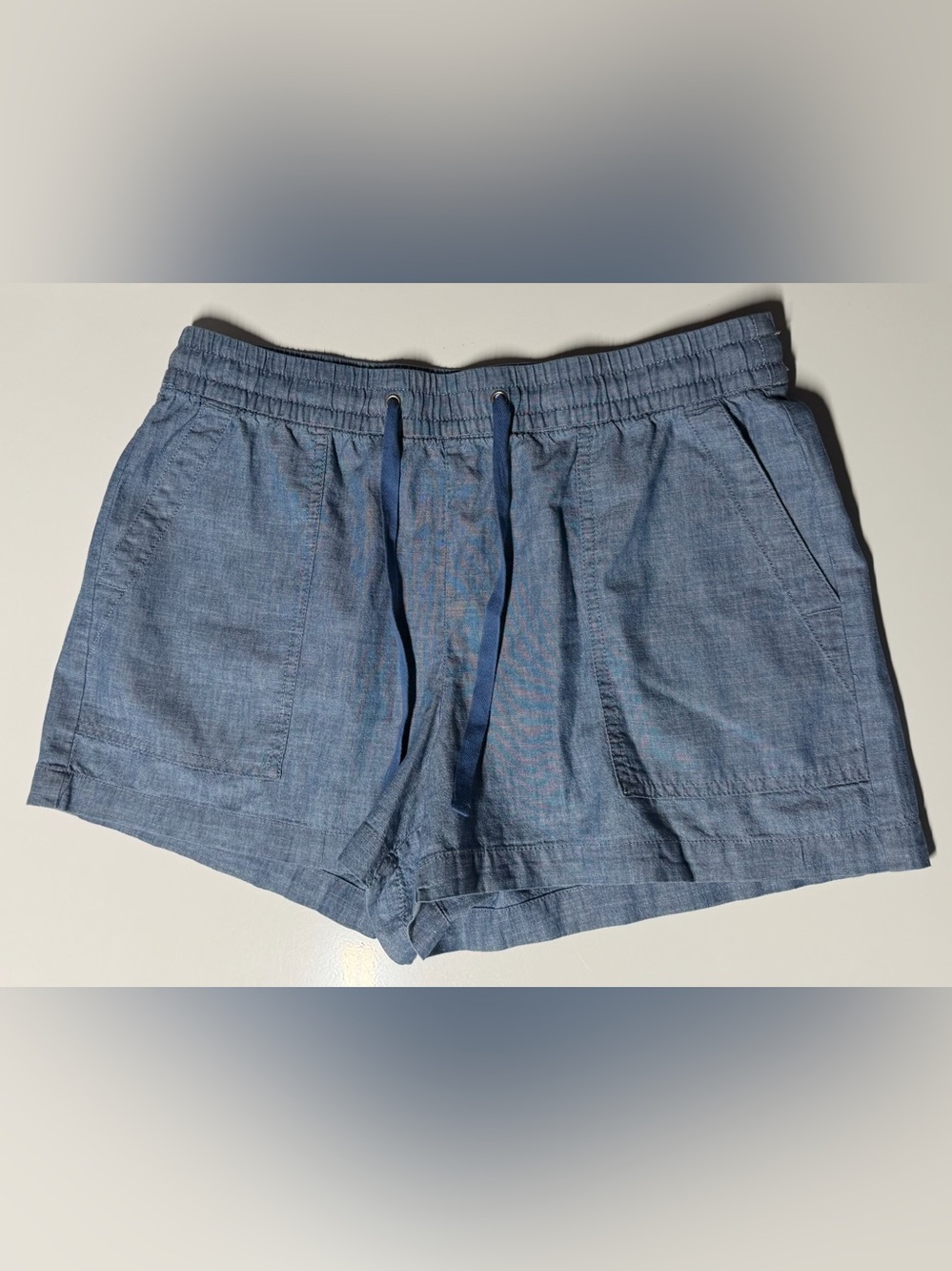 GAP Light Blue Elastic Waist Chambray Shorts